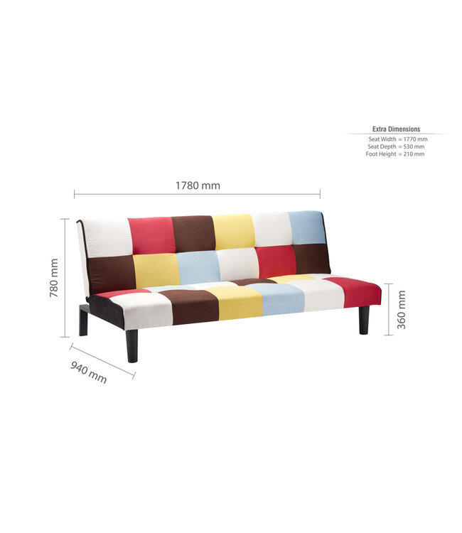 Birlea Aurora Rainbow Patched Sofa Bed
