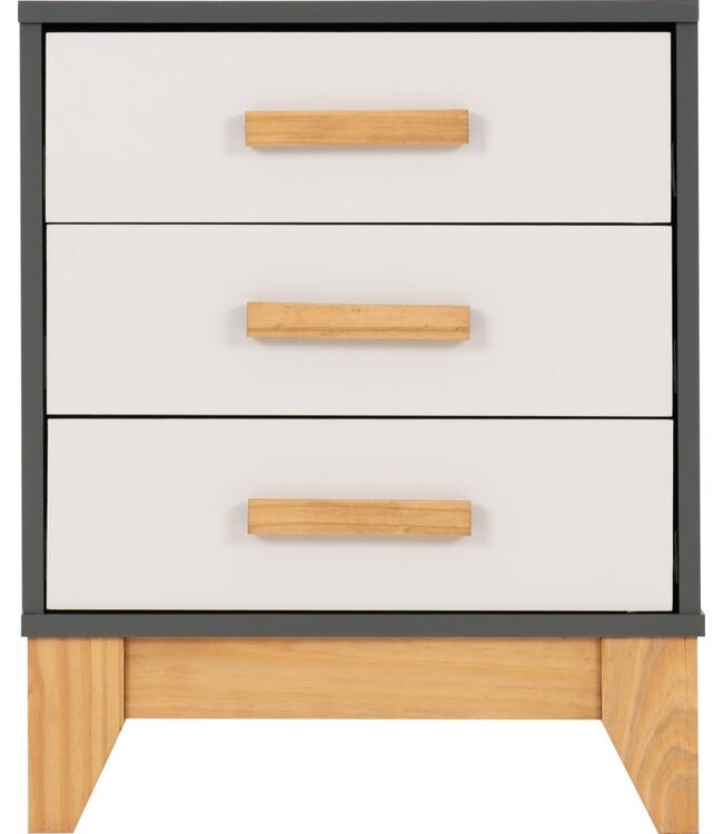 Seconique Cleveland 3 Drawer Bedside