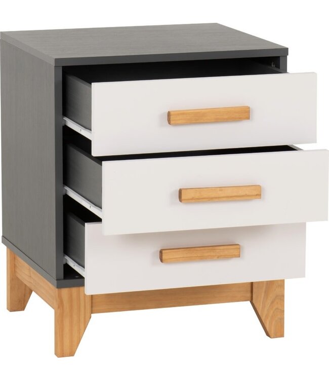 Seconique Cleveland 3 Drawer Bedside