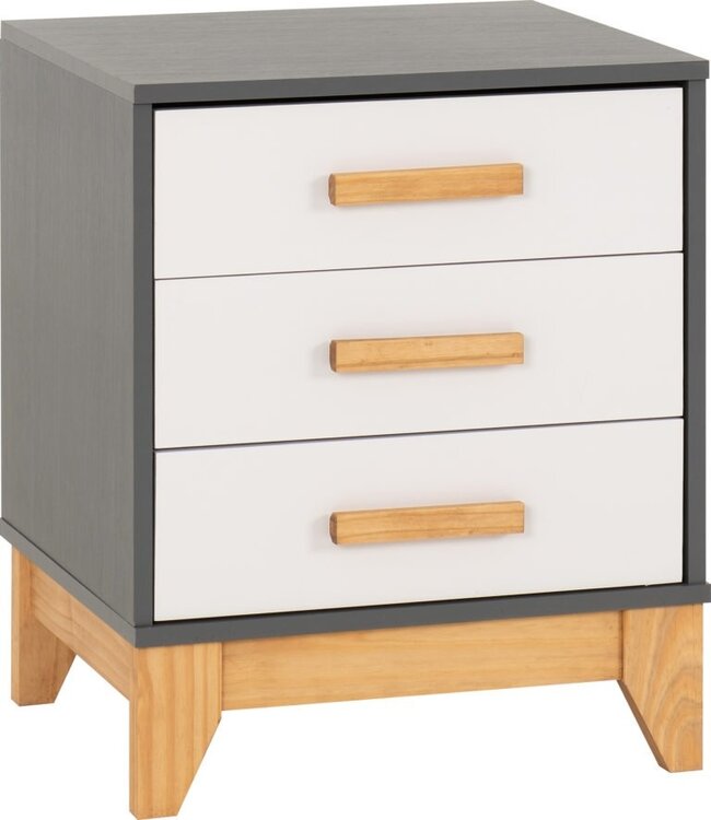 Seconique Cleveland 3 Drawer Bedside