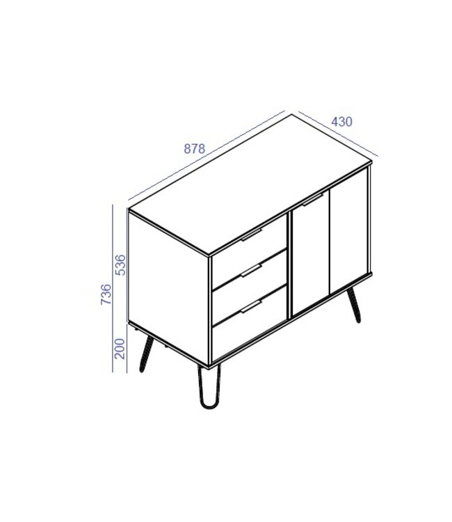 Core Products Augusta White Small Sideboard