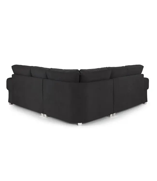 Verona Black Large Corner Sofa