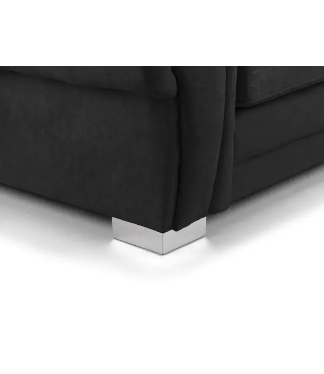 Verona Black Large Corner Sofa