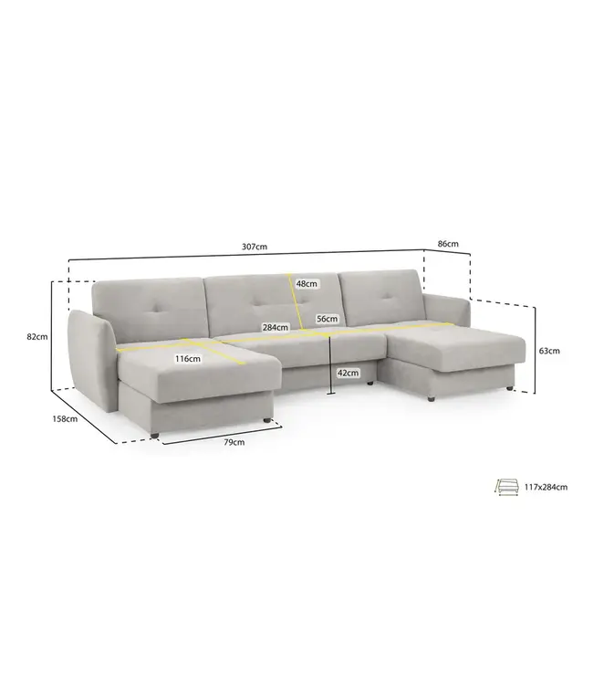 Kelda Corner Sofa Bed