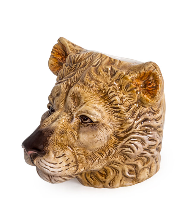 McGowan & Rutherford Ceramic Lioness Head Jar/Vase