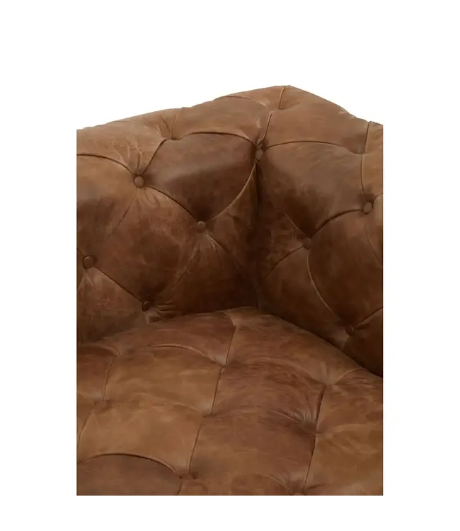 Hoxton Tufted Leather 3 Seater Sofa