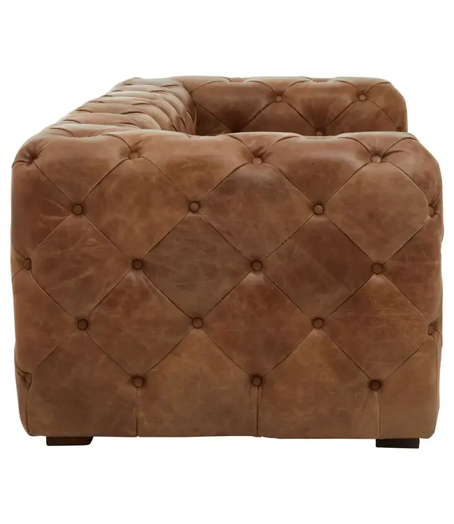 Hoxton Tufted Leather 3 Seater Sofa