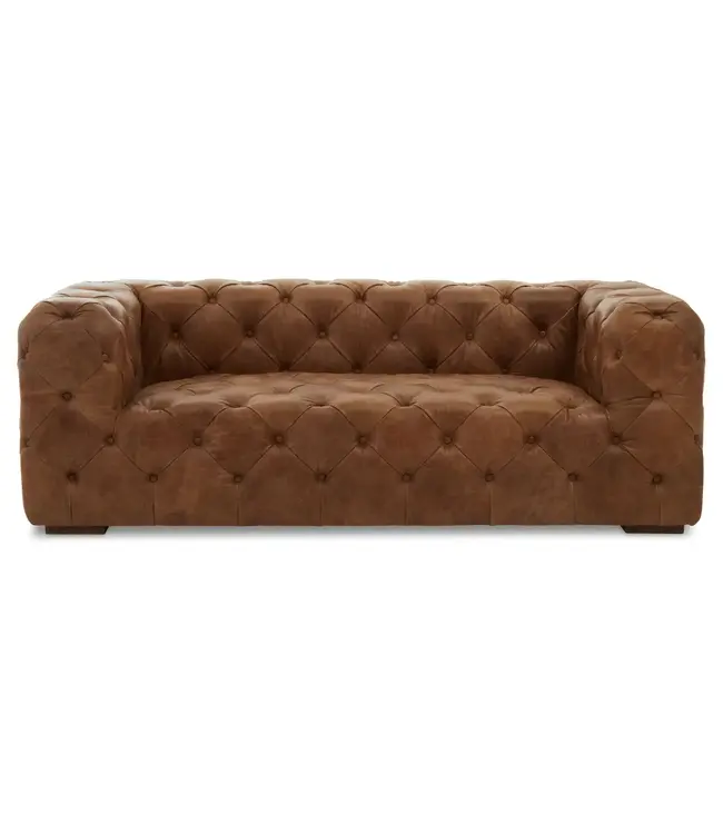 Hoxton Tufted Leather 3 Seater Sofa