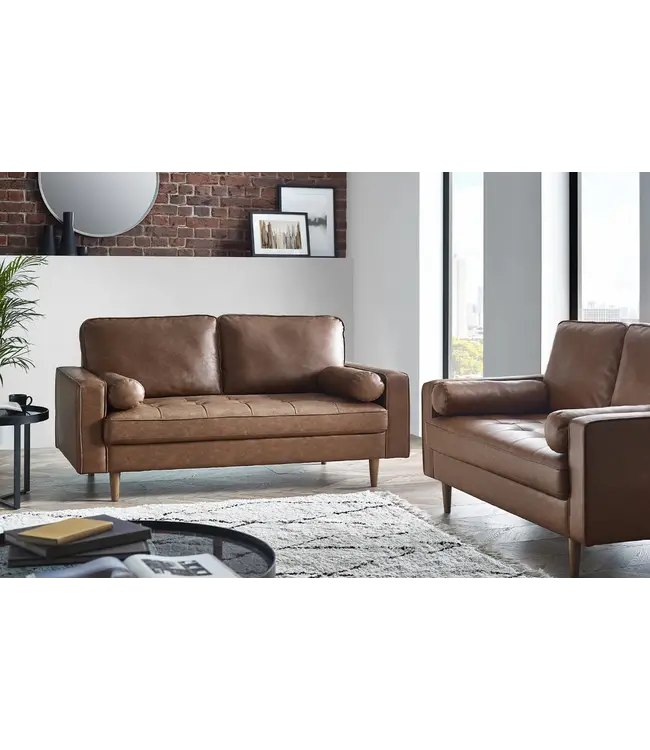 Julian Bowen Henley Tan Faux Leather Sofa Collection