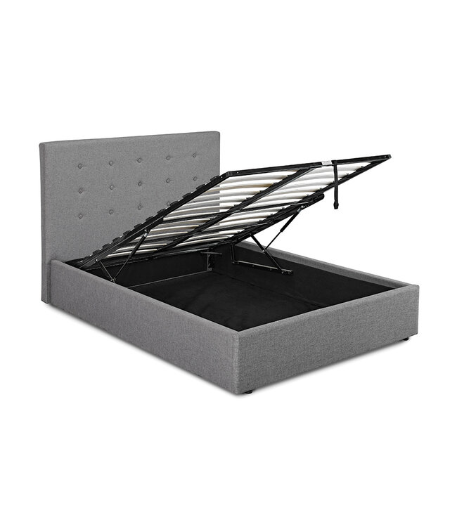 LPD Furniture Lucca Grey Fabric Ottoman Bed