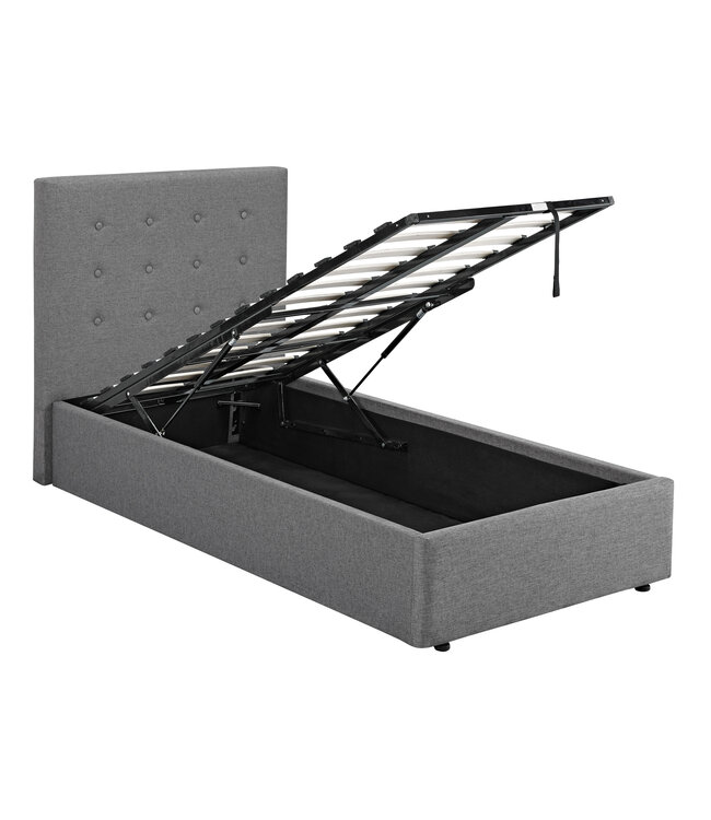 LPD Furniture Lucca Grey Fabric Ottoman Bed