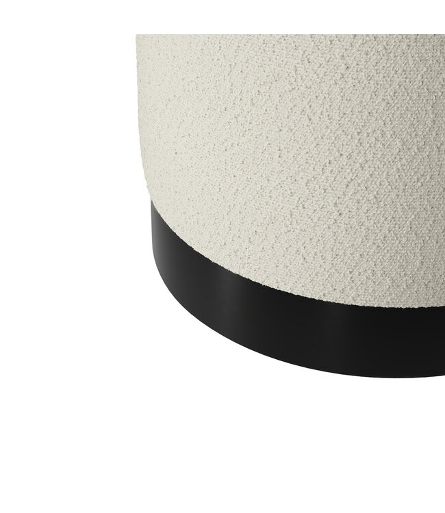 LPD Furniture Lara Ivory Boucle Pouffe