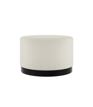 LPD Furniture Lara Ivory Boucle Pouffe