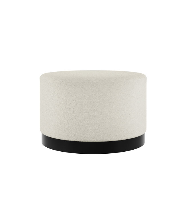 LPD Furniture Lara Ivory Boucle Pouffe
