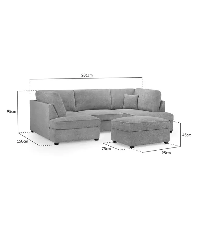 Carnaby Boucle U Shape Corner Sofa