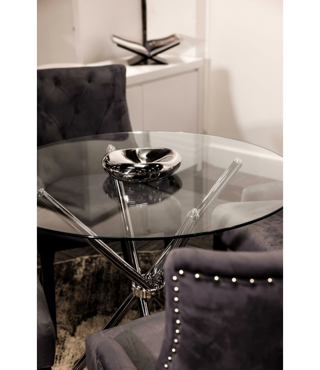 LPD Furniture Casa Round Glass Dining Table