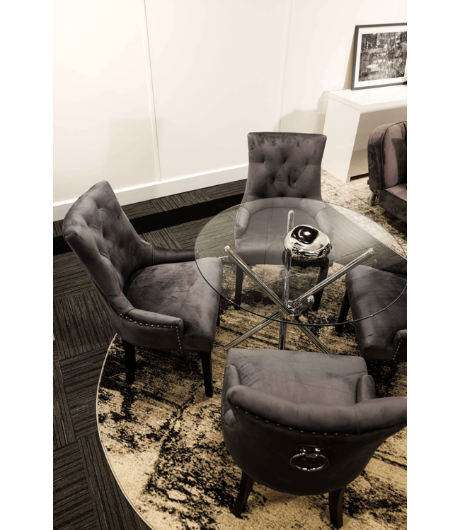 LPD Furniture Casa Round Glass Dining Table