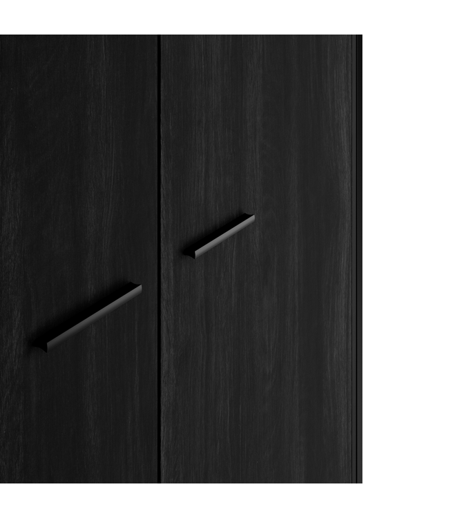 LPD Furniture Hoxton Black 2 Door Wardrobe