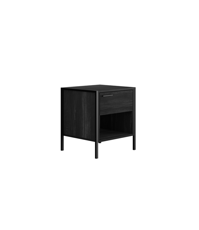 LPD Furniture Hoxton Black Bedside Table