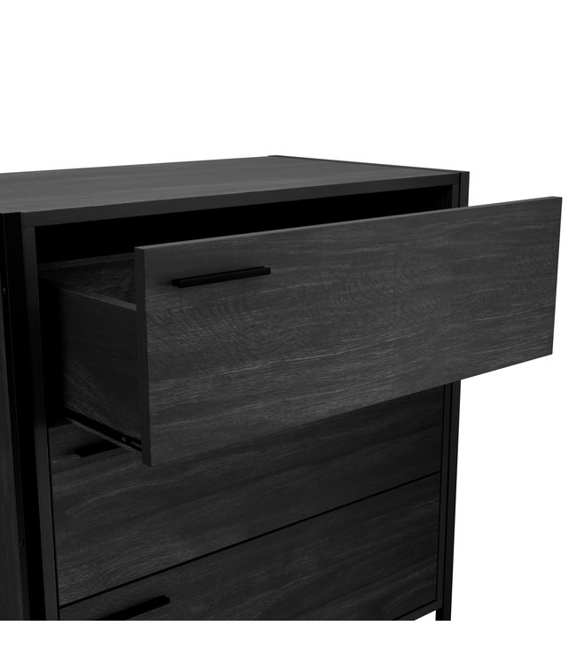 LPD Furniture Hoxton Black 3 Drawer Chest