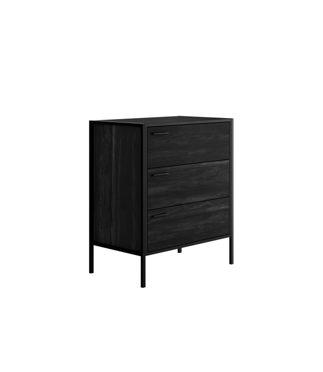 LPD Furniture Hoxton Black 3 Drawer Chest