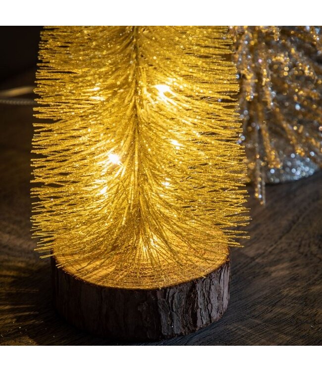 Brush Gold Tree With LED Lights