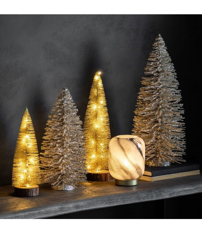 Brush Gold Tree With LED Lights