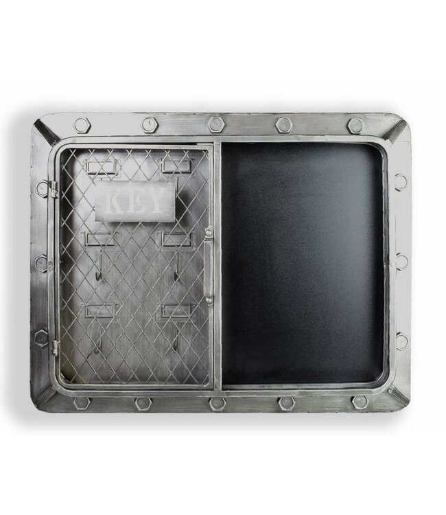 Key Cage With Hooks and Blackboard