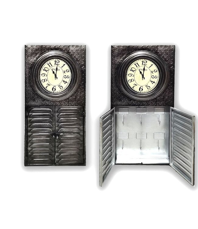 Clock With Doors and Key Hooks