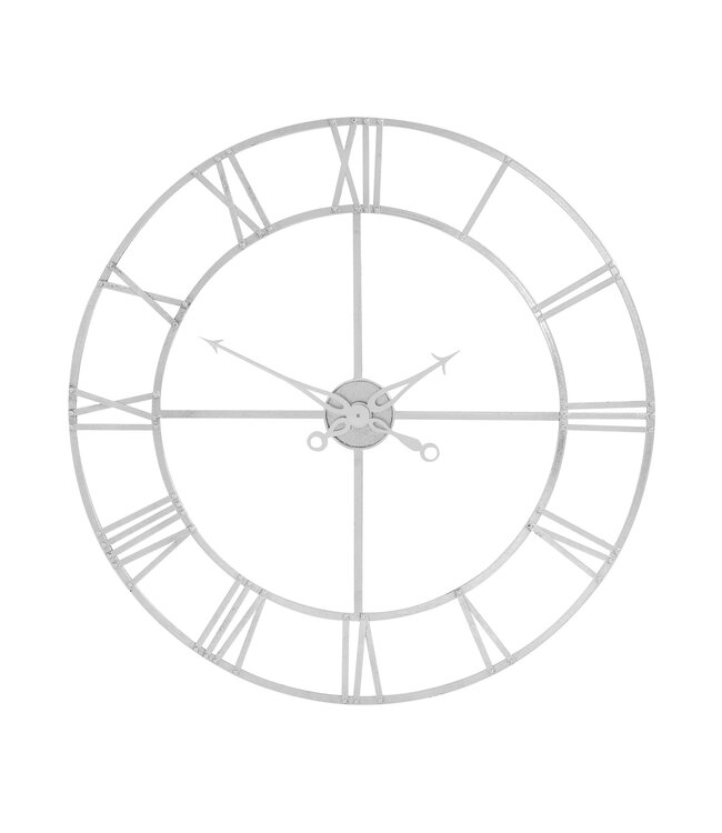 Hill Interiors Large Silver Foil Skeleton Wall Clock