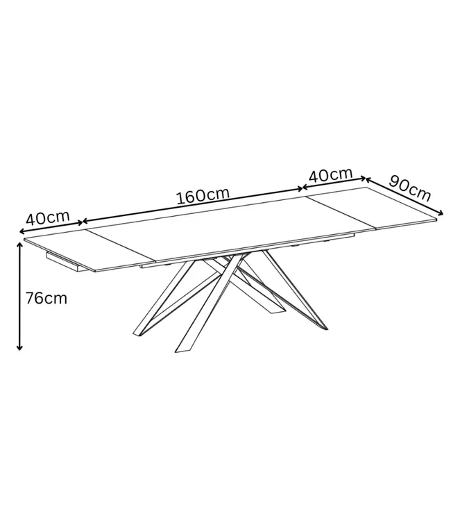Torelli Furniture Visage Ceramic Extending Dining Table