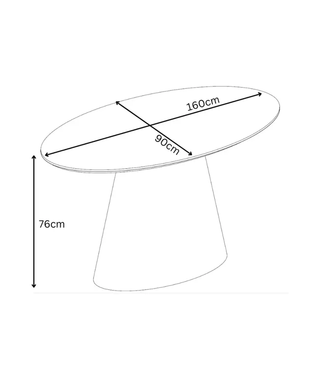 Torelli Furniture Simoni Oval Light Grey Dining Table