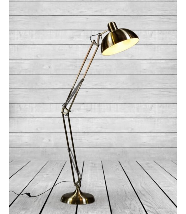 McGowan & Rutherford Vintage Gold Extra Large Classic Desk Style Floor Lamp