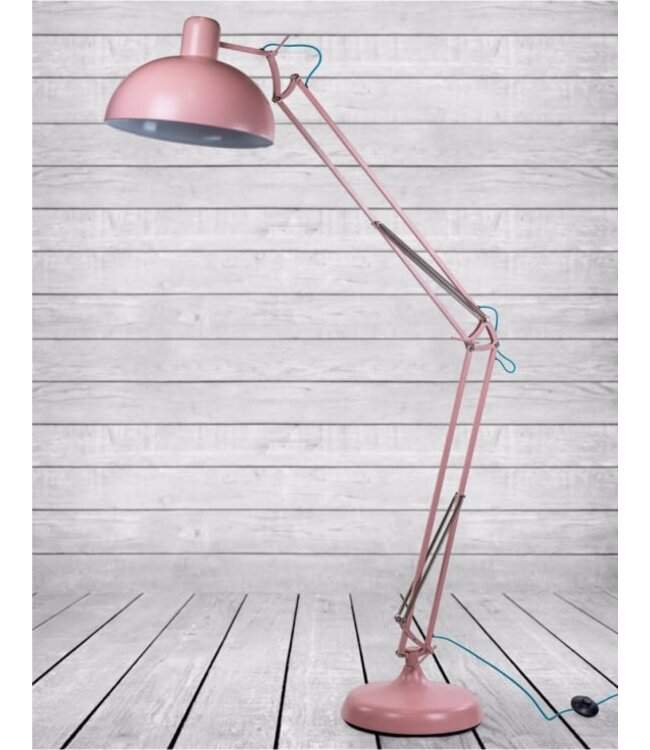 McGowan & Rutherford Matt Pink Extra Large Classic Desk Style Floor Lamp