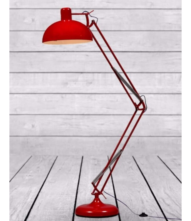 McGowan & Rutherford Red Extra Large Classic Desk Style Floor Lamp