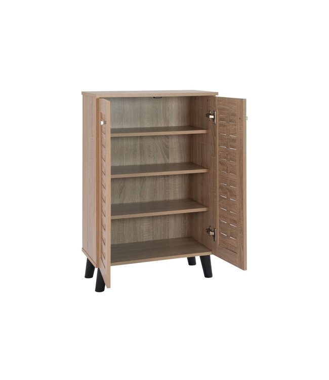 Timber Art Design Modern Sonoma Oak 2 Door Shoe Cabinet