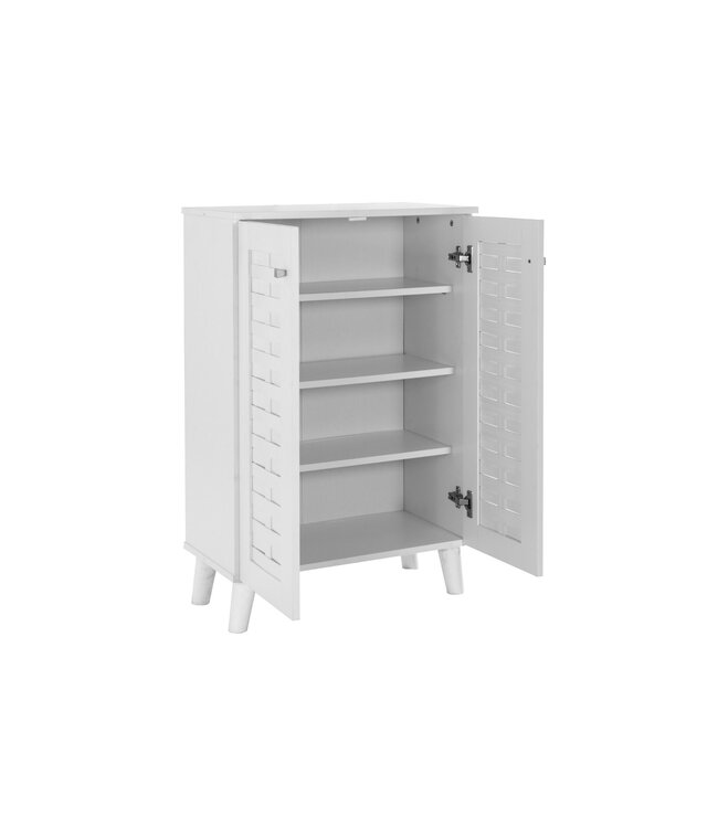 Timber Art Design Modern White 2 Door Shoe Cabinet