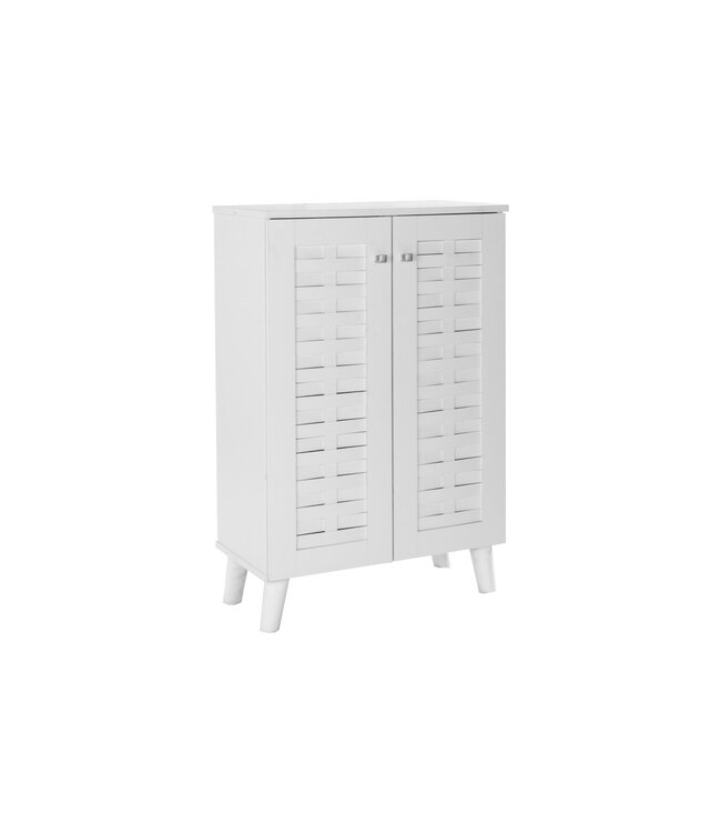 Timber Art Design Modern White 2 Door Shoe Cabinet