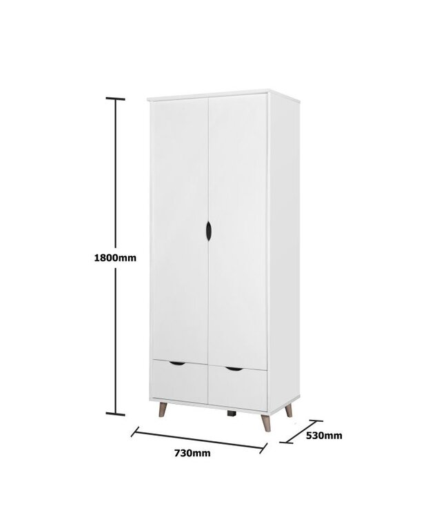 Timber Art Design Pulford 2 Door Wardrobe