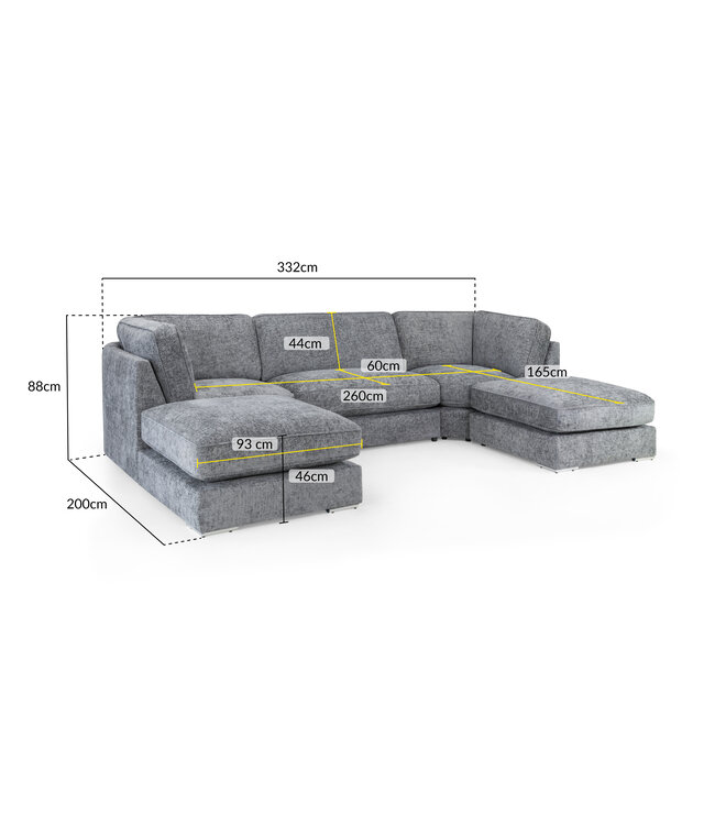 Esma U Shape Corner Sofa
