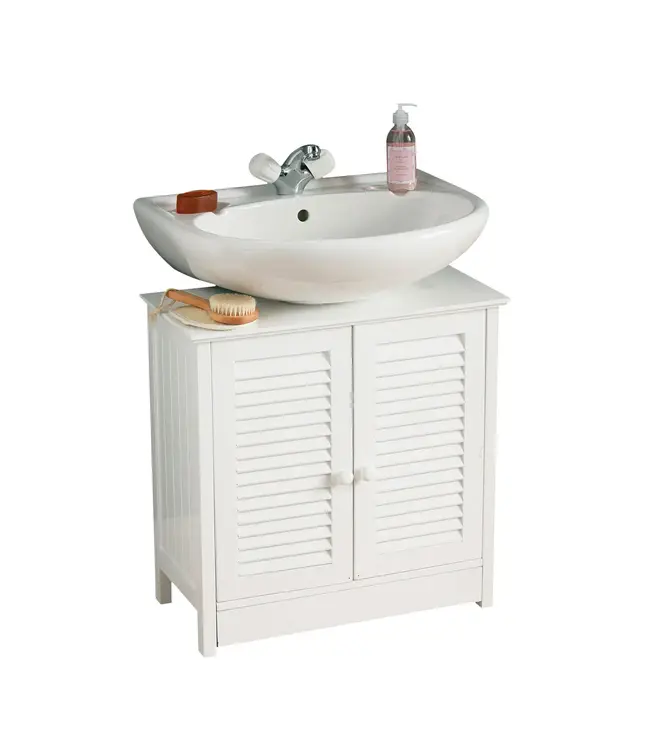 White Wood Under Sink Cabinet