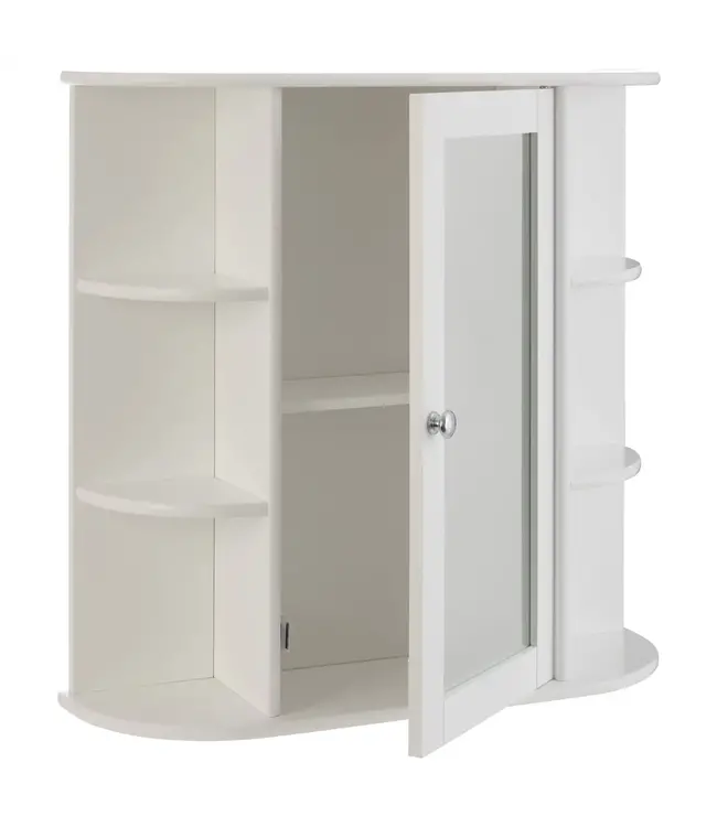 Portland White Mirrored Door Cabinet