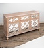 Wood & Lattice Mirrored Sideboard