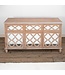Wood & Lattice Mirrored Sideboard