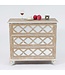 Wood & Lattice Mirrored Chest of Drawers