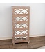 Wood & Lattice Mirrored Narrow Chest of Drawers