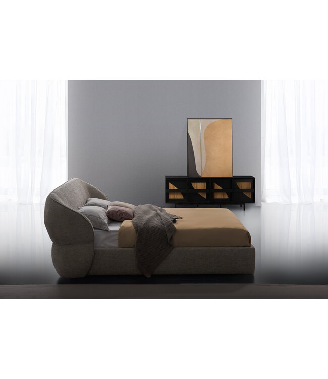 Birlea Milan Bed Frame Grey – Upholstered Fabric Statement Bed (Double & King)