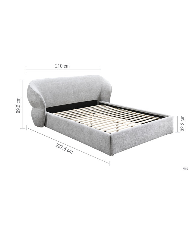 Birlea Milan Bed Frame Grey – Upholstered Fabric Statement Bed (Double & King)