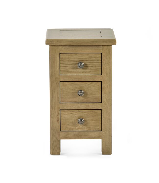 Julian Bowen Windsor Smokey Oak 3 Drawer Slim Bedside Table