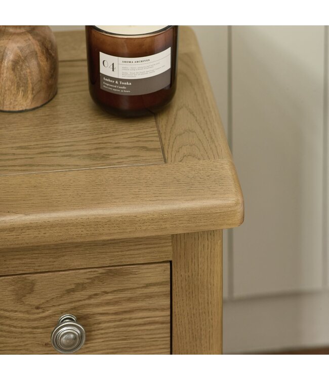 Julian Bowen Windsor Smokey Oak 1 Drawer Slim Bedside Table